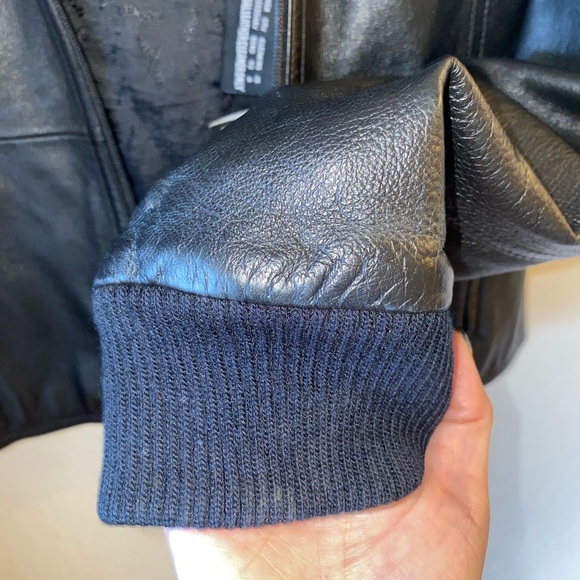 Vintage 90s Leather Hooded Black Wilson’s Jacket - Picture 6 of 9